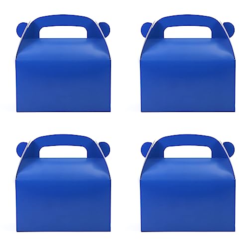 Oletx 30Pack Dark Blue Party Favor Treat Boxes Pack Goodie Boxes Paper Gable Gift Boxes with Handles Perfect for Prince Party and Baby Boy Shower Decoration Supplies